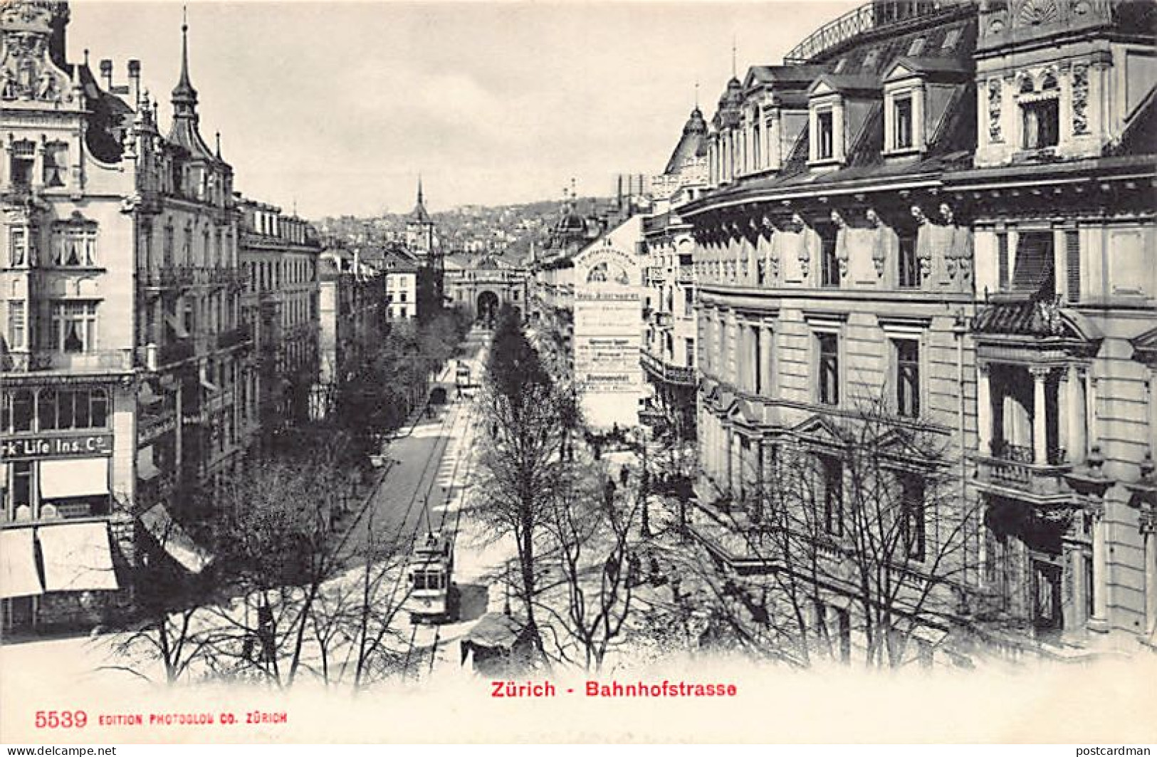 ZÜRICH - Bahnhofstrasse - Strassenbahn - Verlag Photoglob Co 5539 - Zürich