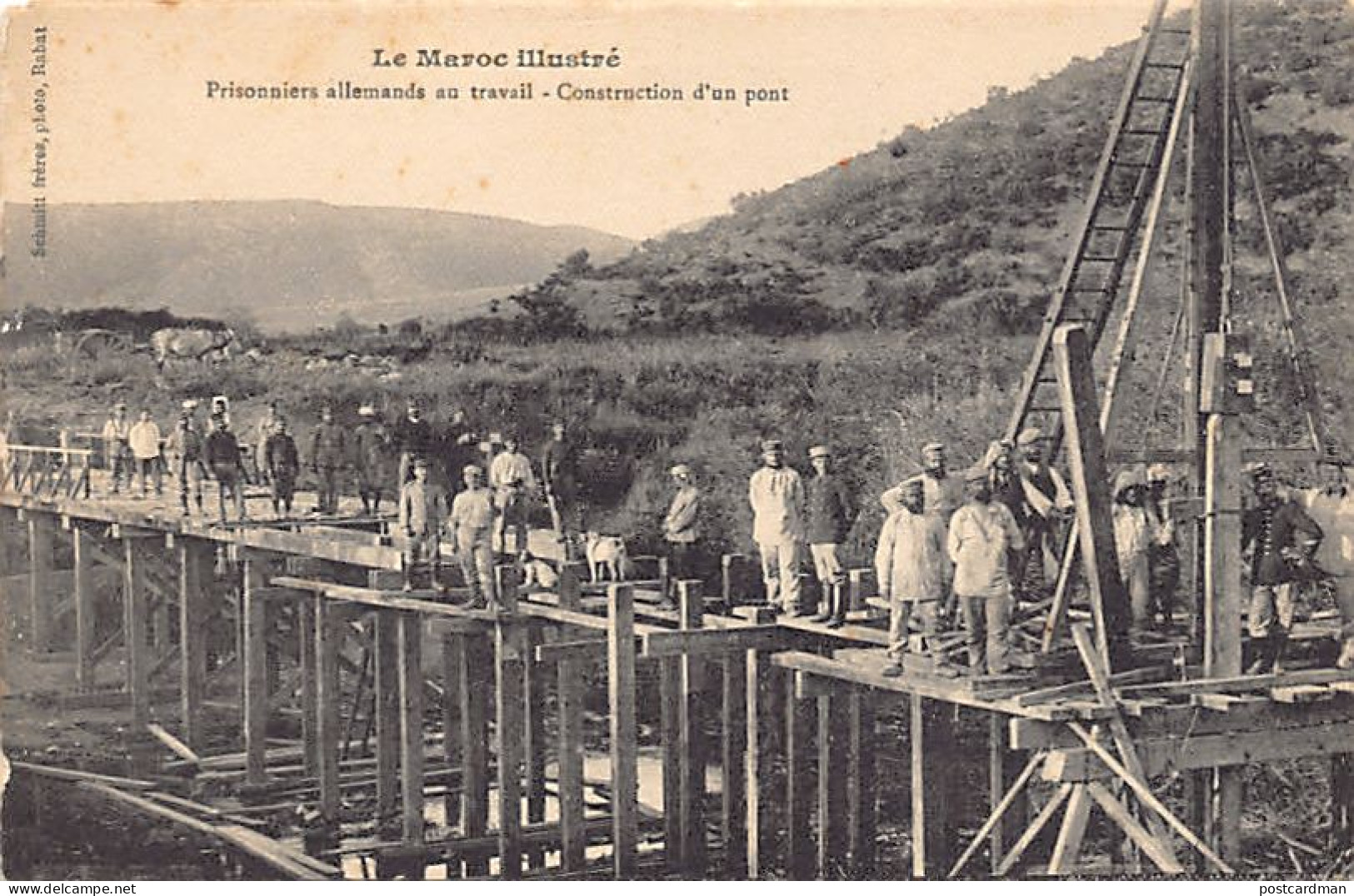 MAROC - Prisonniers Allemands Au Travail - Construction D'un Pont - Otros & Sin Clasificación