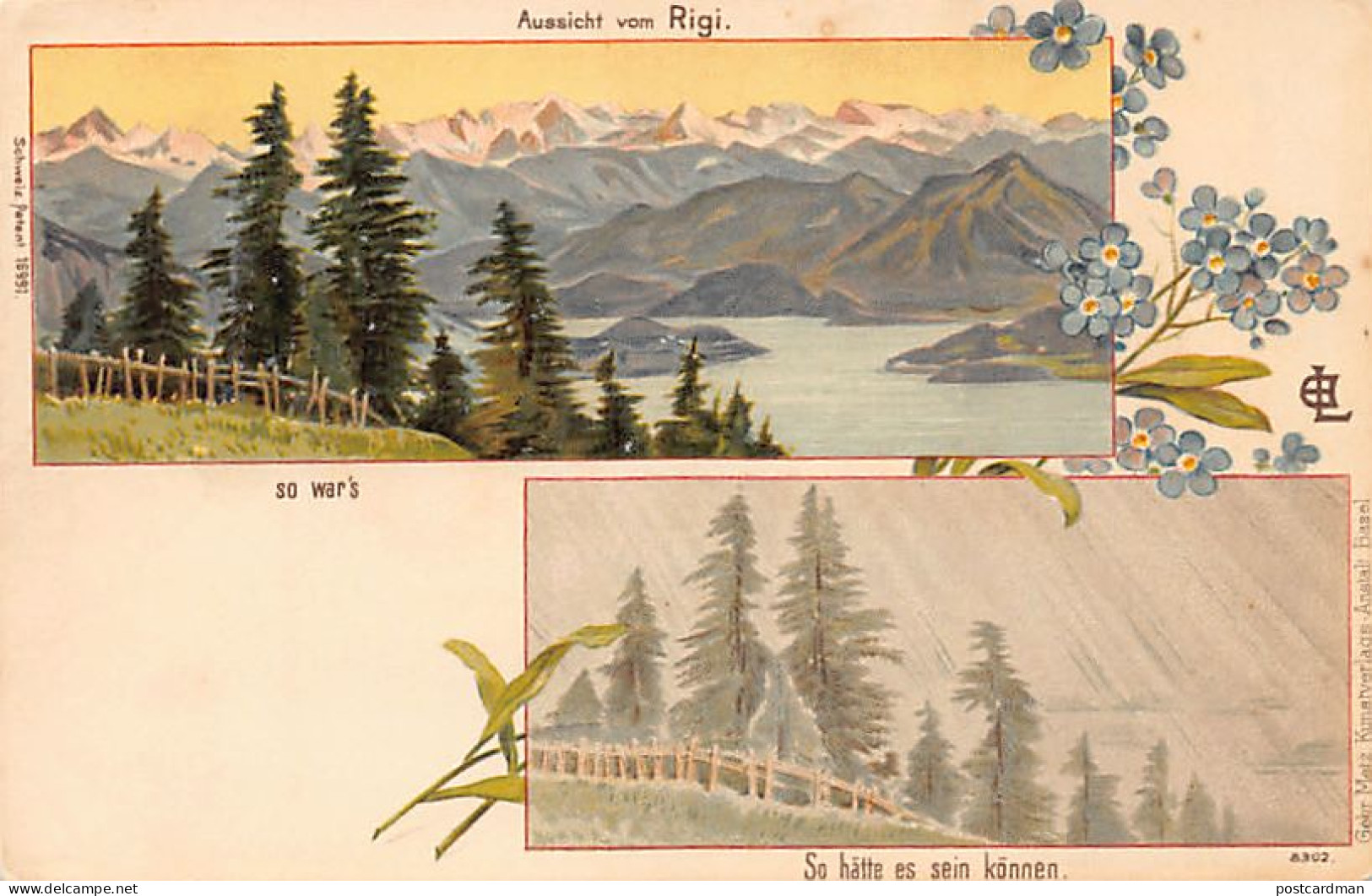 RIGI (SZ) Litho - Aussicht Vol Rigi - Verlag Gebr. Metz 16997 - Other & Unclassified