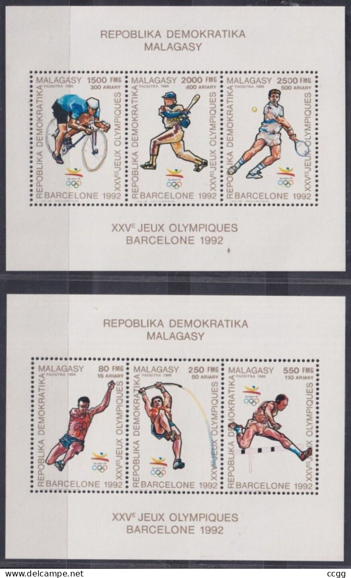 Olympische Spelen 1992 , Madagascar - Zegels In  Blokken  Postfris - Ete 1992: Barcelone
