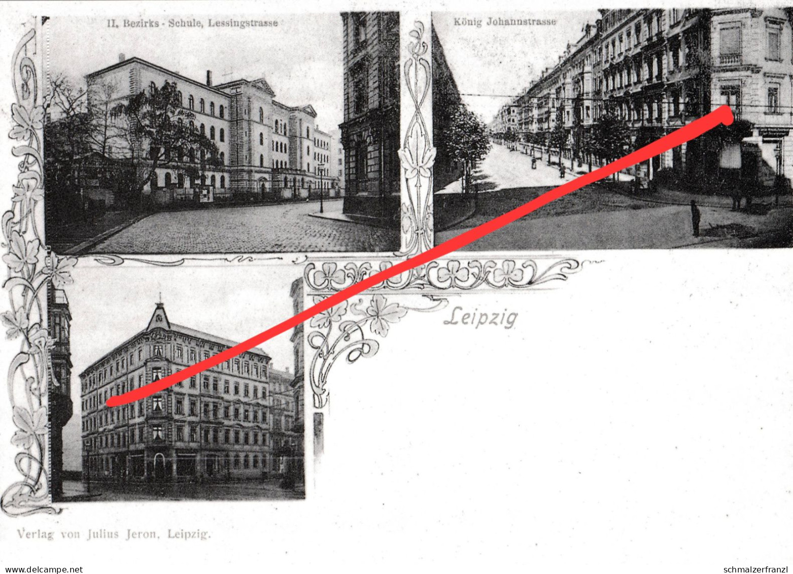 Repro AK Leipzig Waldstraßenviertel 11. Bezirksschule Lessingstraße König Johann Straße  41. Schule Tschaikowskistraße - Leipzig