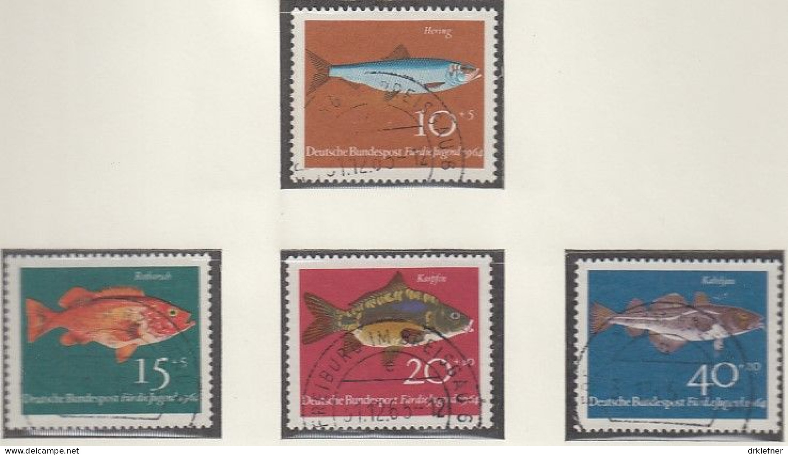 BRD  412-415, Gestempelt, Jugend: Fische, 1964 - Gebraucht