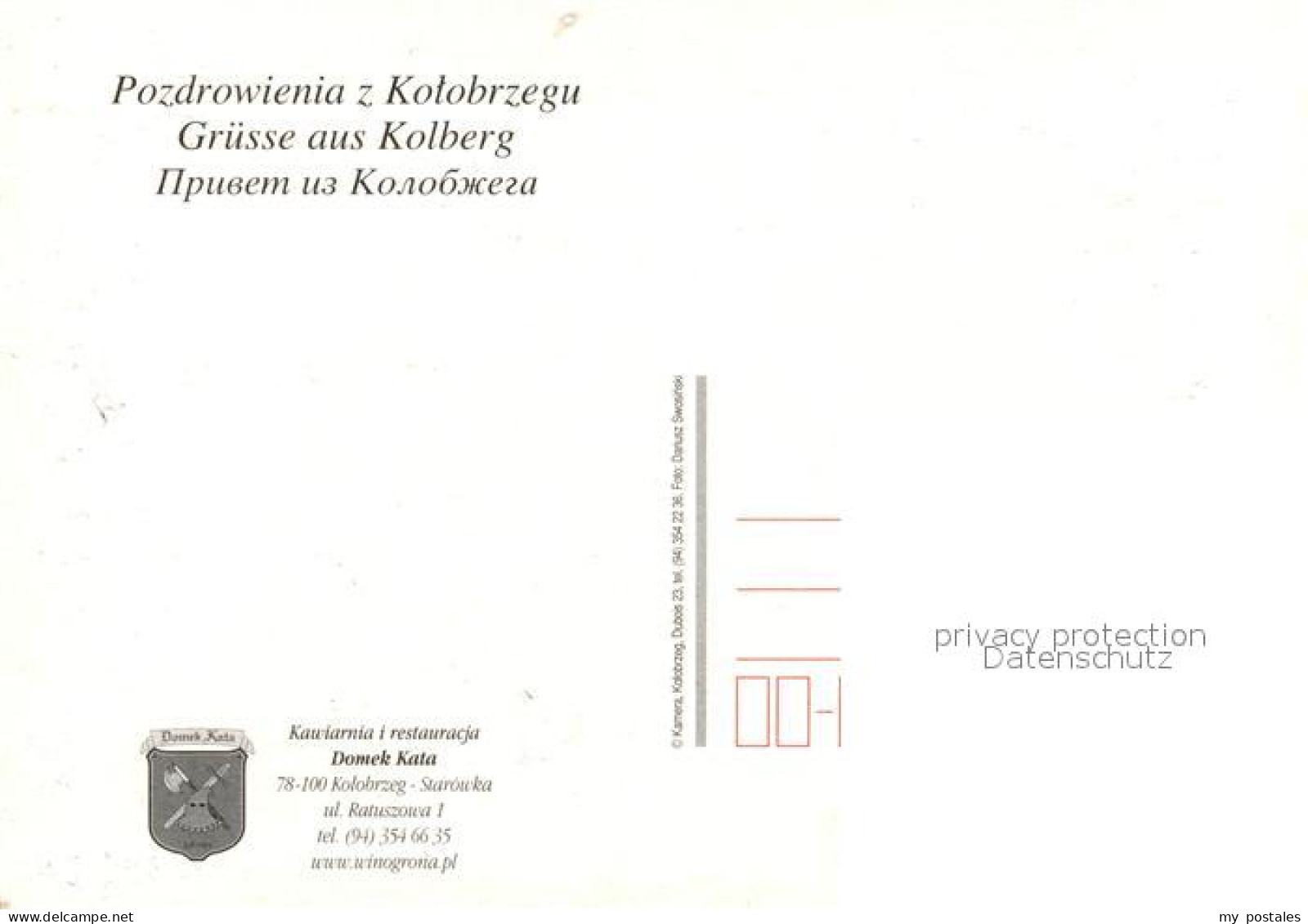 73065980 Kolberg Ostseebad Kolobrzeg Domek Kata Restaurant Wappen Kolberg Ostsee - Poland
