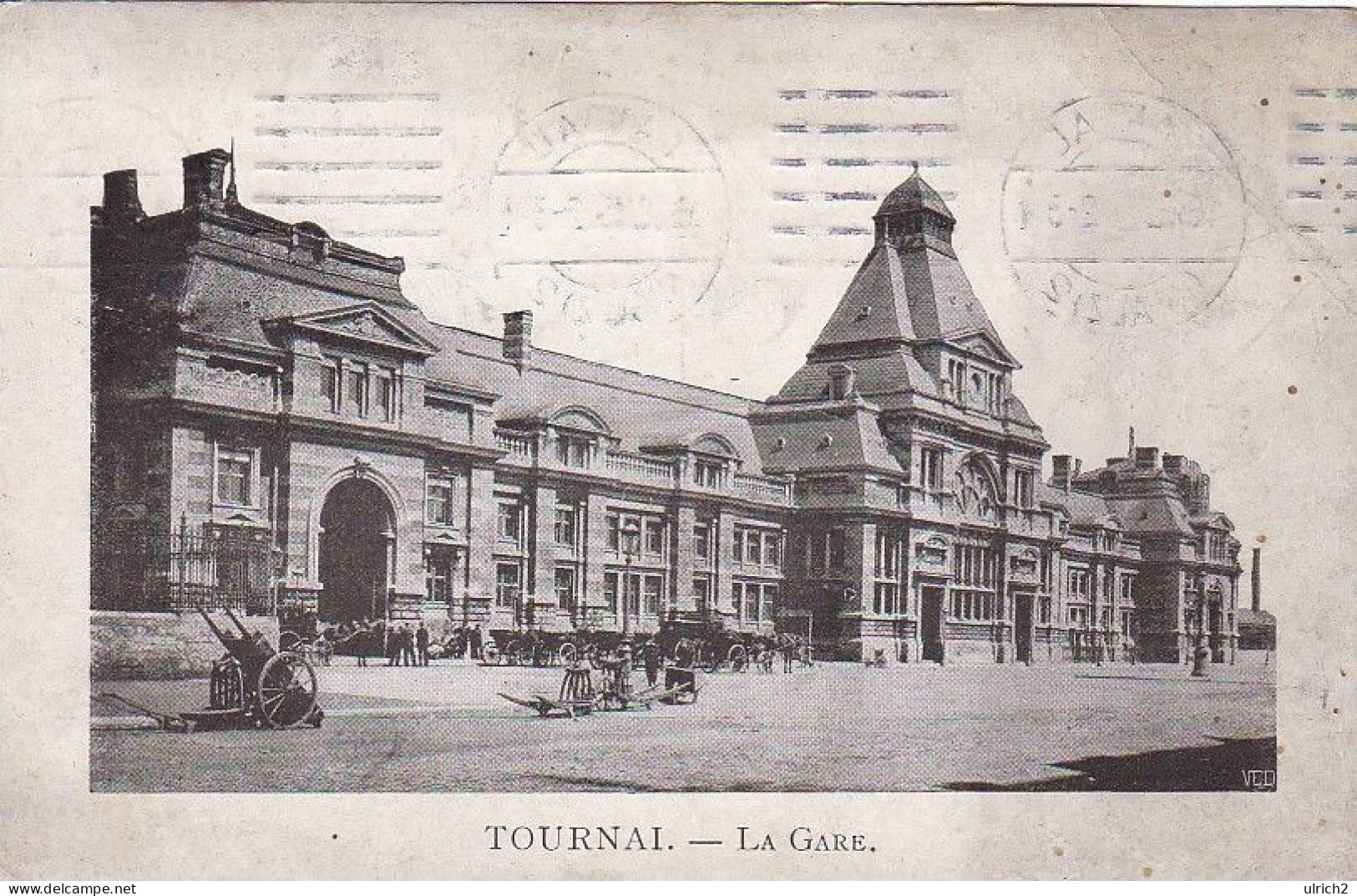 AK Tournai - La Gare - Feldpost 1915  (69274) - Doornik