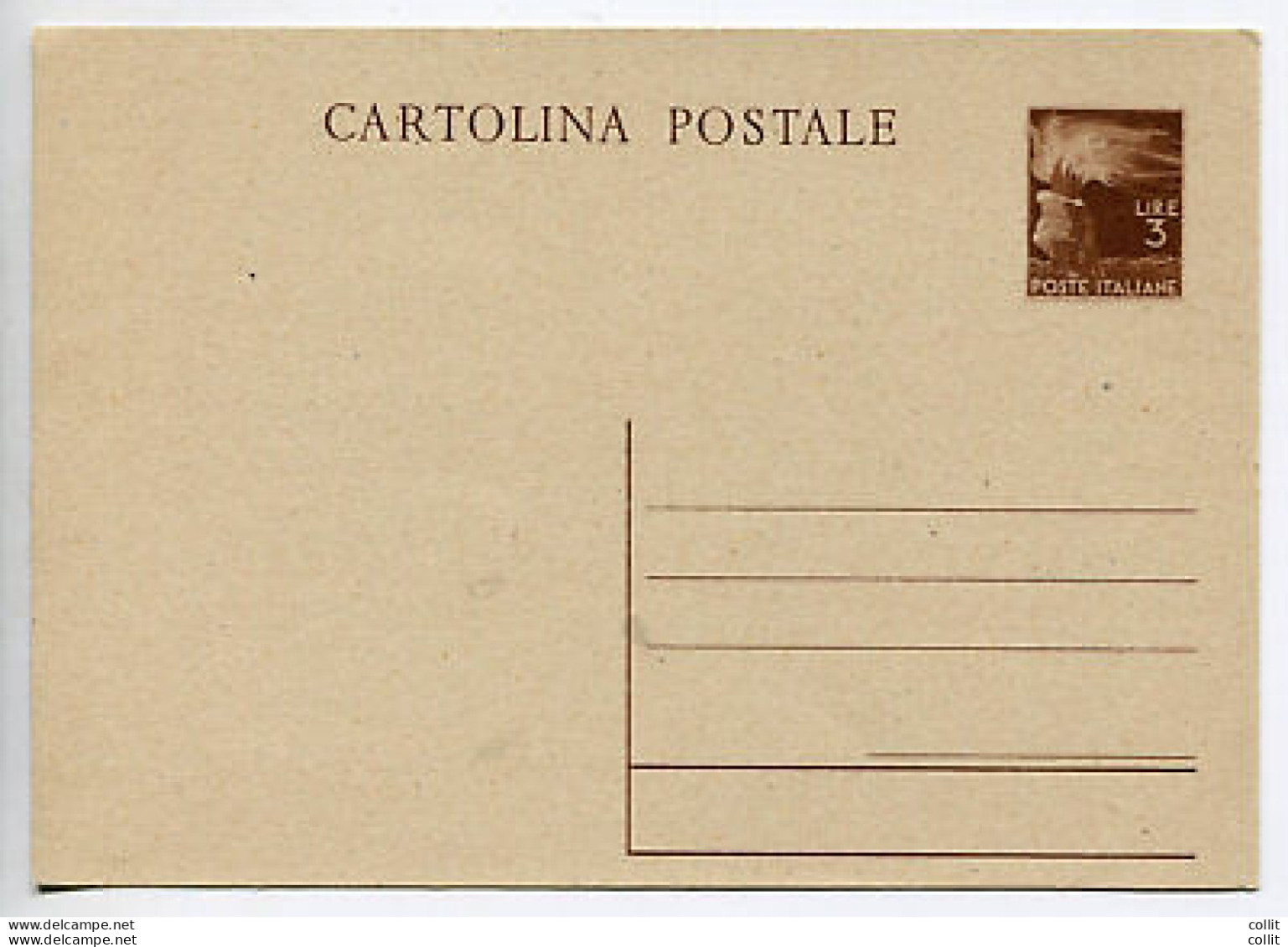 Cartolina Postale L. 3 Democratica - Entero Postal
