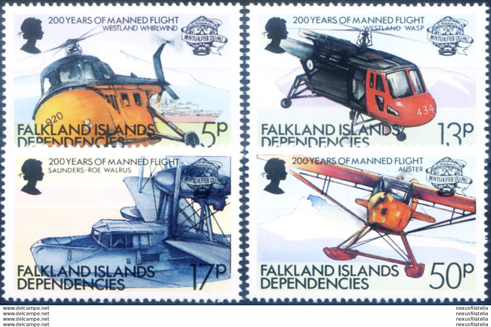 South Georgia. 200° Del Primo Volo Umano 1983. - Falklandinseln