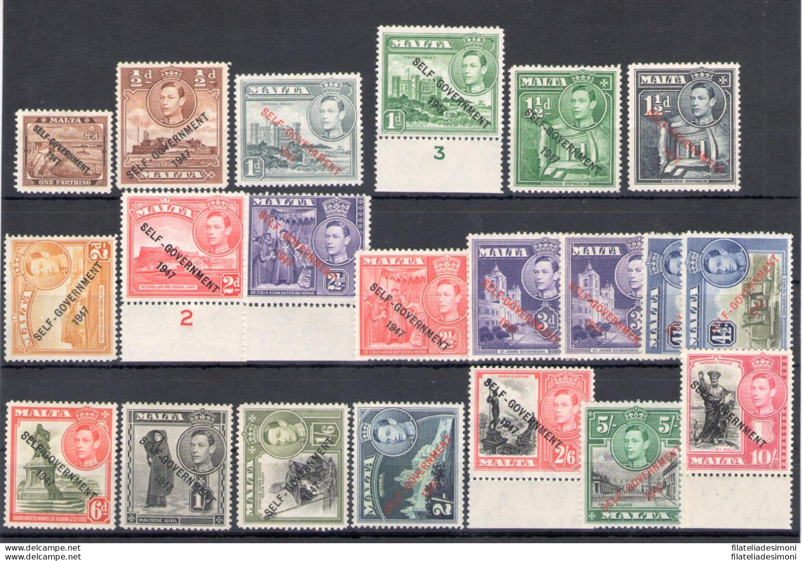 1948-53 MALTA, Stanley Gibbons N. 234-48, New Costitution - Self Governement - MNH** - Andere & Zonder Classificatie