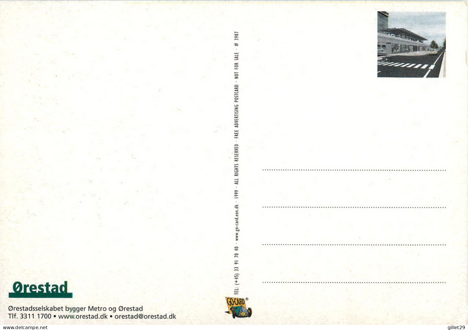 ADVERTISING, PUBLICITÉ - SUR L'EAU À ORESTAD DENMARK - GO-CARD 1999 No 3987 - - Advertising