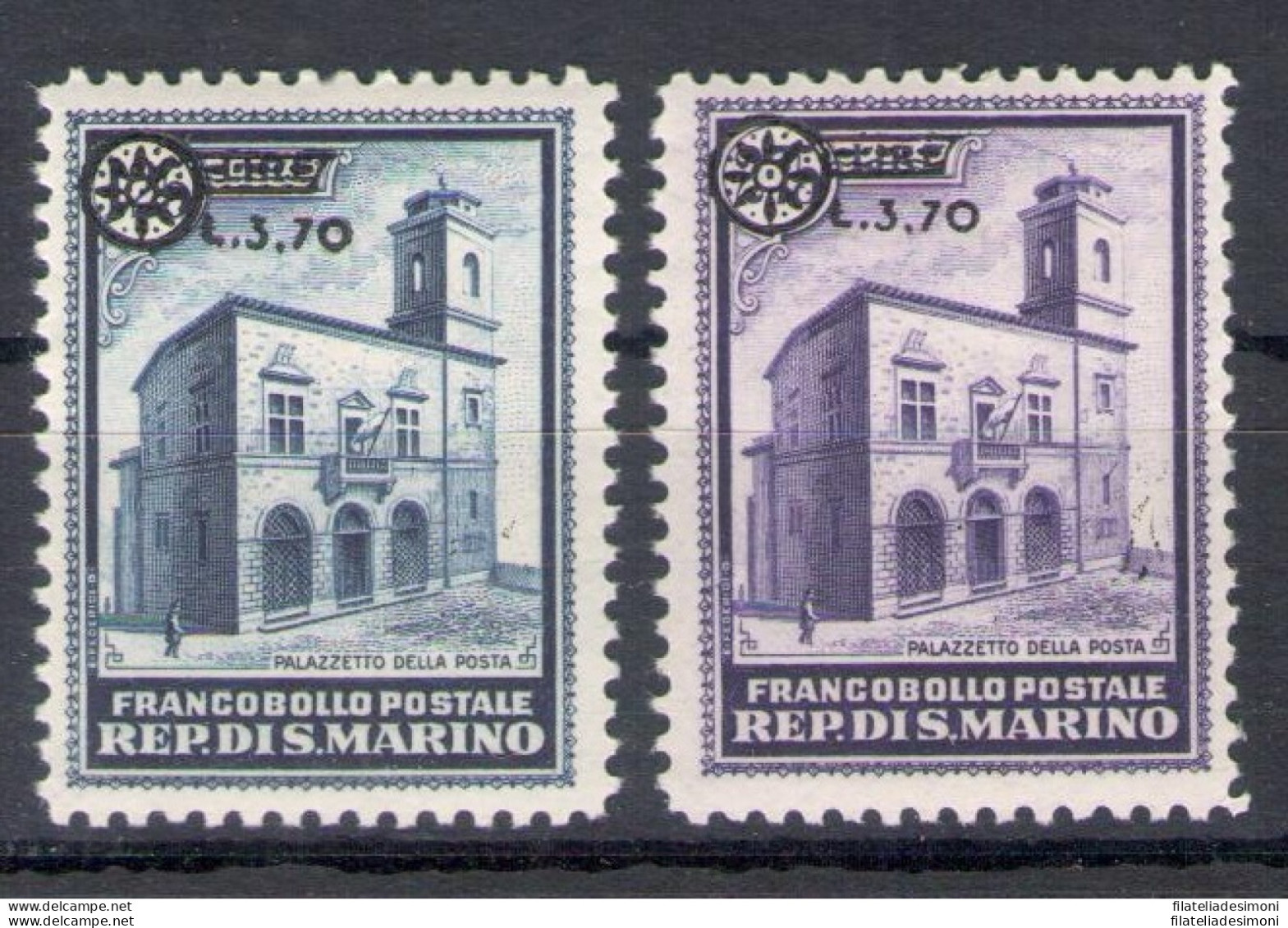 1934 SAN MARINO - Palazzetti Soprastampati - N. 184/85 - MNH** - Otros & Sin Clasificación