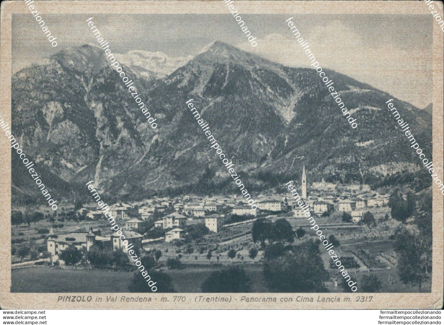 Bm262 Cartolina  Pinzolo In Val Rendena Panorama Con Cima Lancia Trento - Trento