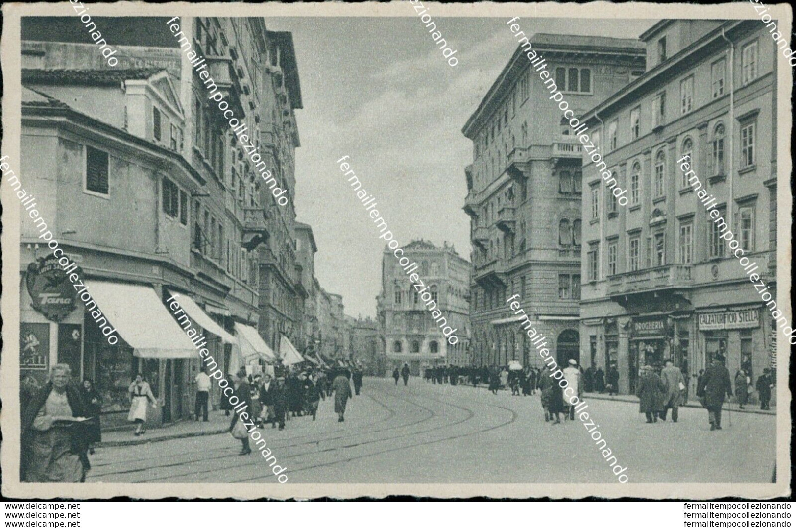 Be460 Cartolina Trieste Citta' Corso Garibaldi 1935 - Trieste (Triest)