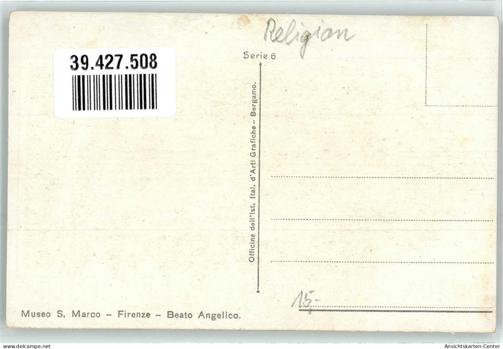 39427508 - Heiliger Angelico Geige Museum S.Marco Serie 6 - Sonstige & Ohne Zuordnung