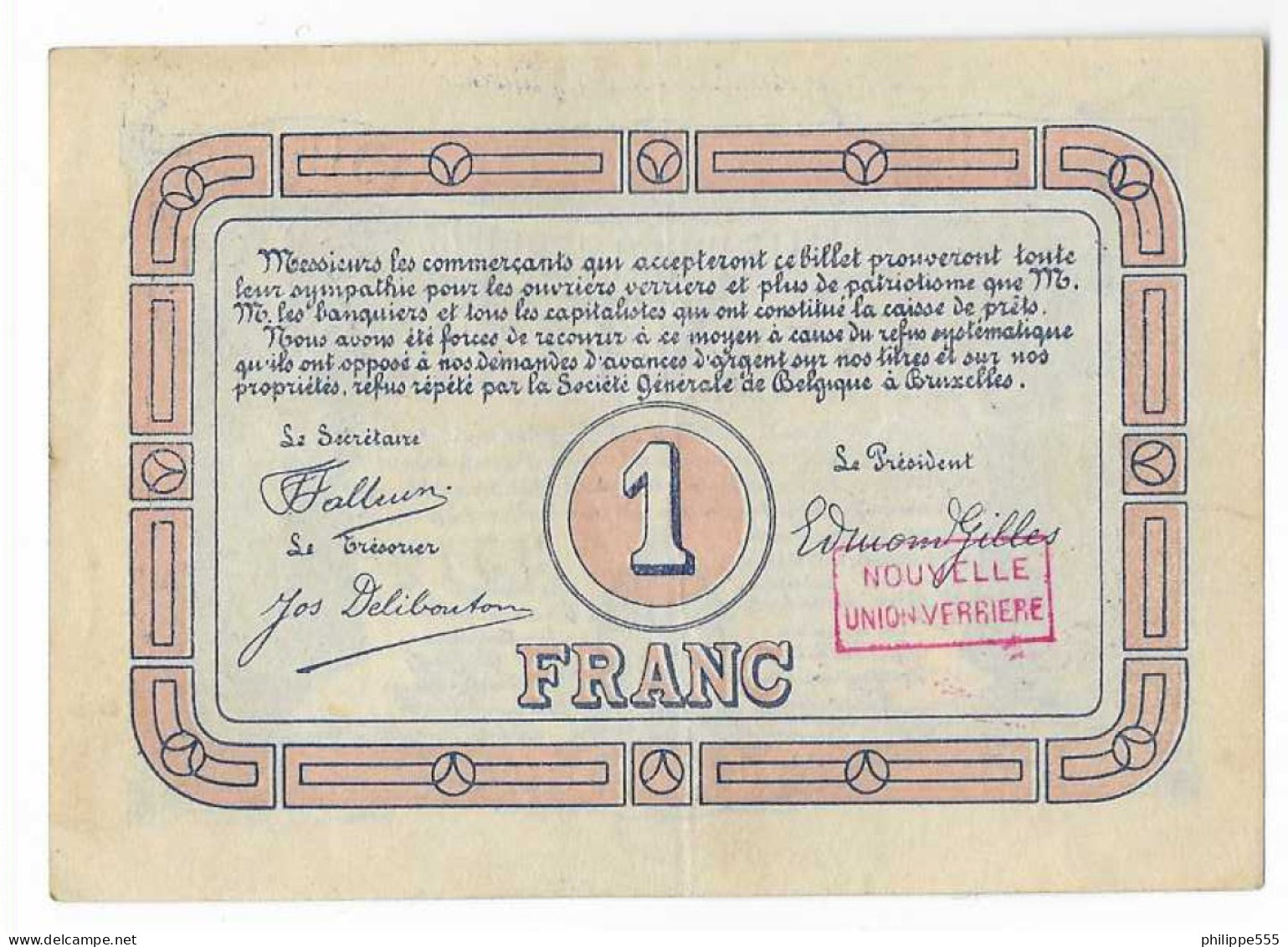 Noodgeld Lodelinsart 1 Frank 1915 - 1-2 Franchi