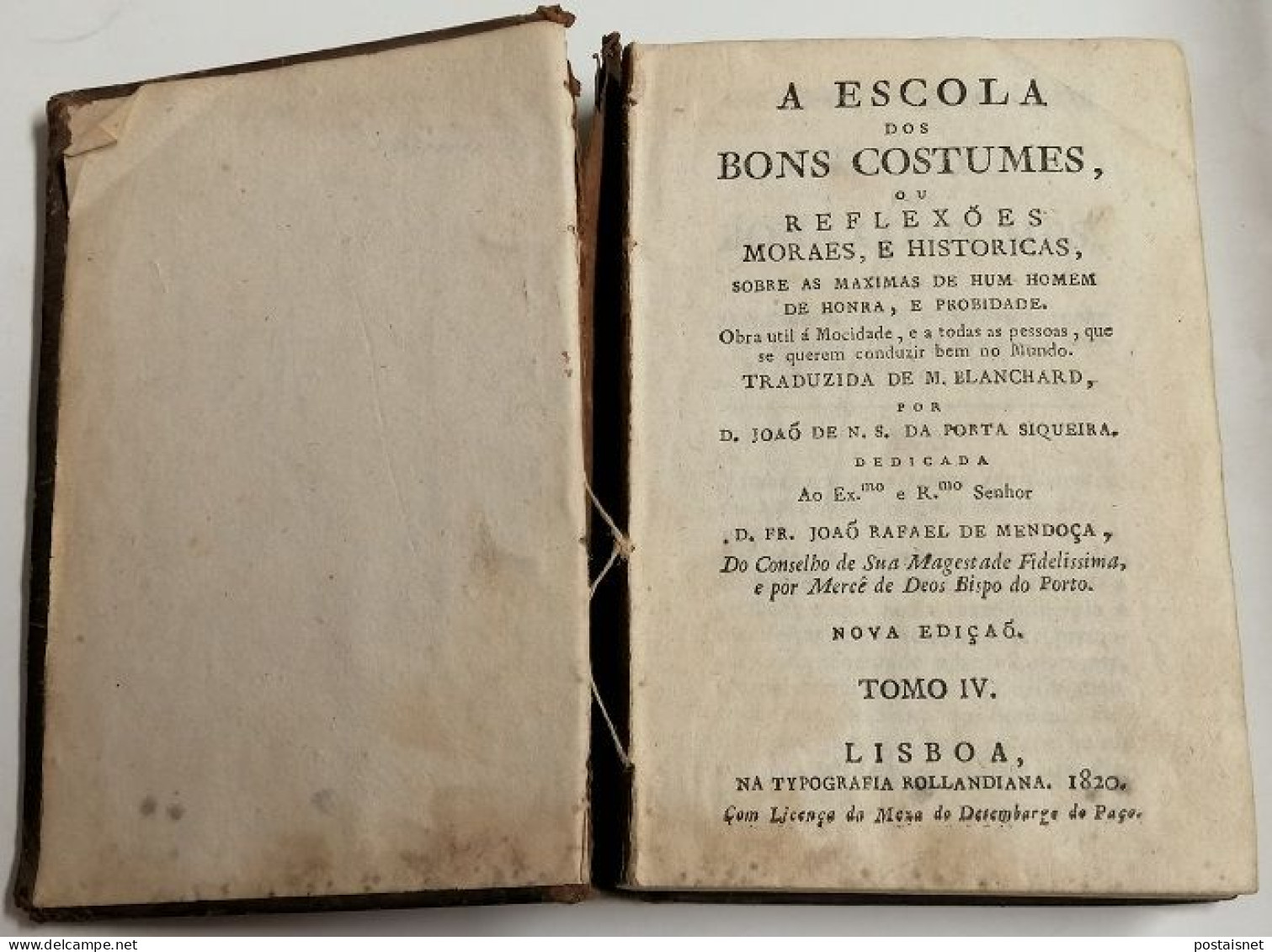 1820 - A Escola Dos Bons Costumes - Traduzida De M. Blanchard, Por D. João De S. S. Da Porta Siqueira - Old Books