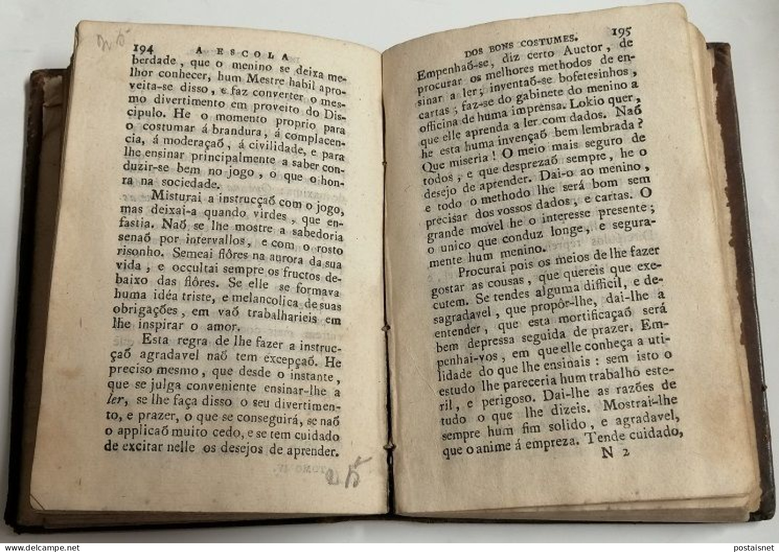 1820 - A Escola Dos Bons Costumes - Traduzida De M. Blanchard, Por D. João De S. S. Da Porta Siqueira - Libros Antiguos Y De Colección