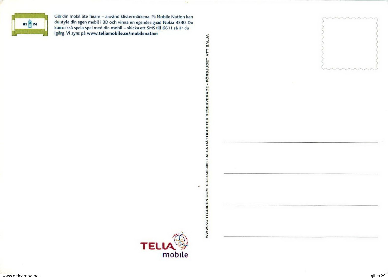 ADVERTISING, PUBLICITÉ - RENDEZ VOTRE MOBILE PLUS JOLI - TELIA MOBILE - - Werbepostkarten