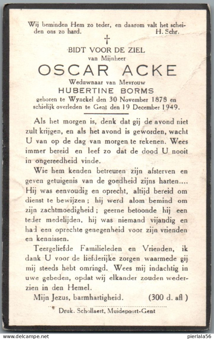 Bidprentje Winkel - Acke Oscar (1878-1949) - Devotieprenten
