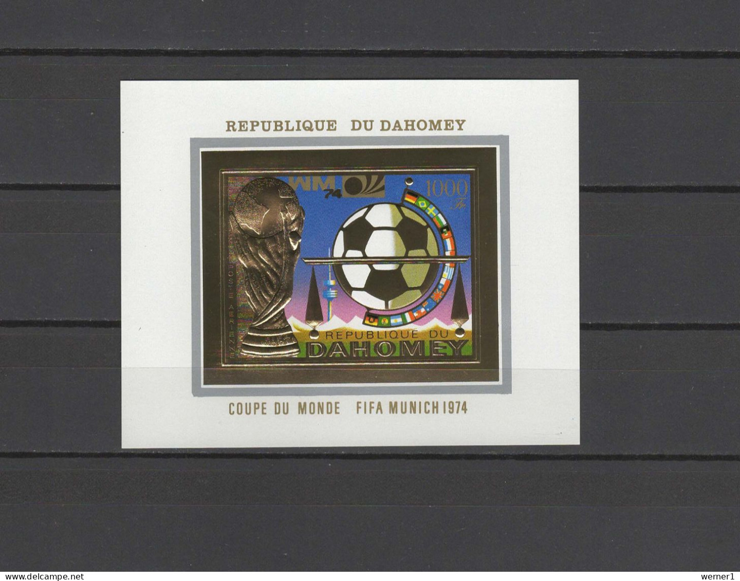 Dahomey 1974 Football Soccer World Cup Gold S/s Imperf. MNH -scarce- - 1974 – Westdeutschland