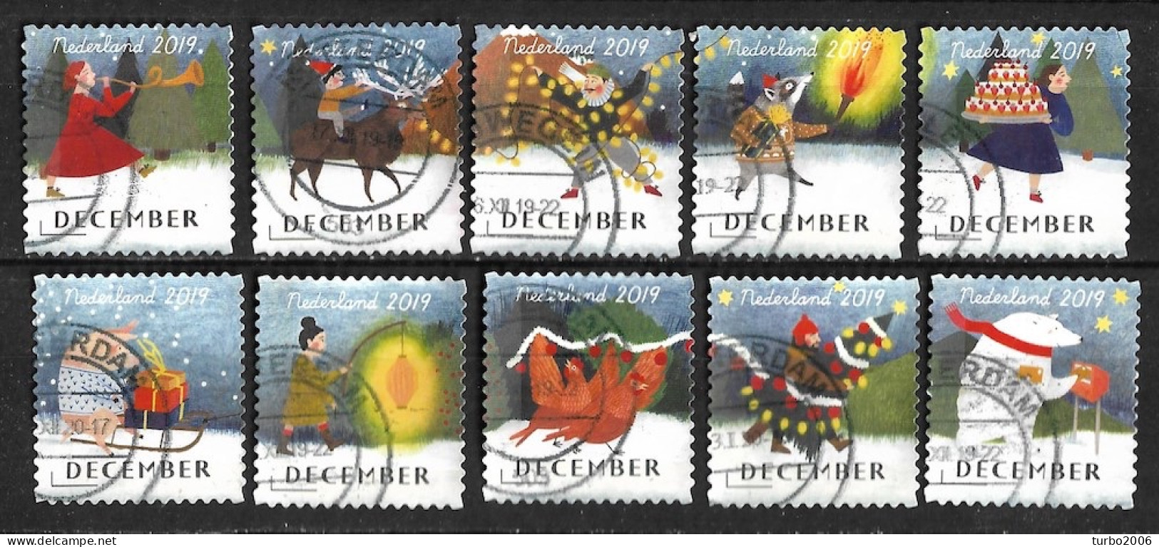 Nederland 2019 Decemberzegels Complete Gestempelde Serie  NVPH 3799 / 3808 - Oblitérés