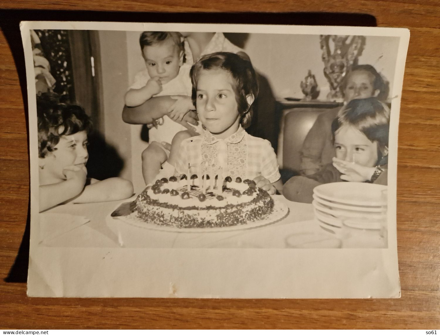 19456.   Fotografia D'epoca Bambini Compleanno Con Televisione Aa '60 Italia - 18x13 - Anonymous Persons
