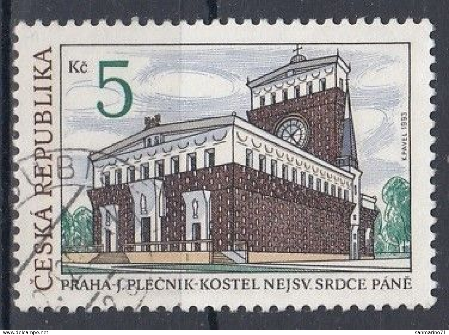 CZECH REPUBLIC 6,used,falc Hinged - Churches & Cathedrals