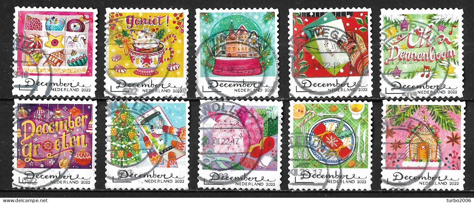 2022 Decemberzegels Complete Gestempelde Serie Uit Het Velletje - Used Stamps