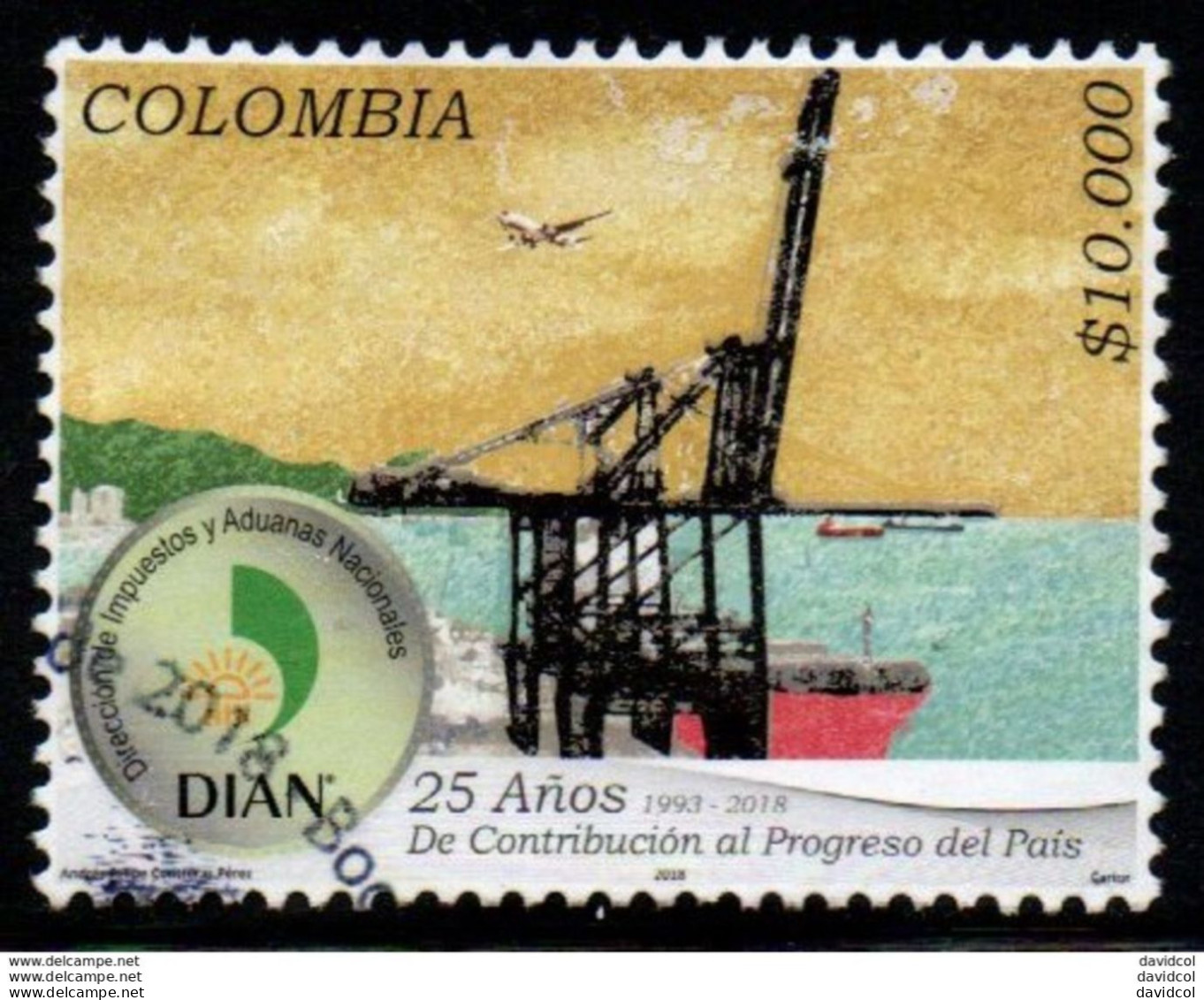 0066A- KOLUMBIEN- 2018 -USED- NATIONAL CUSTOMS AND TAXES 25 YEARS 1993-2018 - Colombia