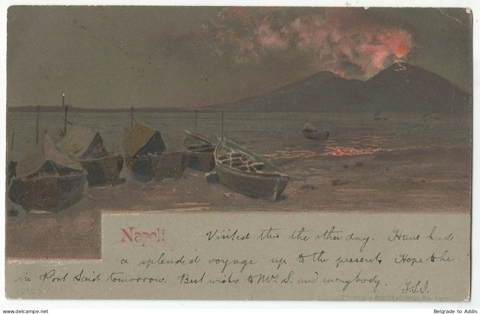 Egypt Great Britain EVII Postcard Sent To England Paquebot Port-Said 1902 - 1866-1914 Khedivate Of Egypt