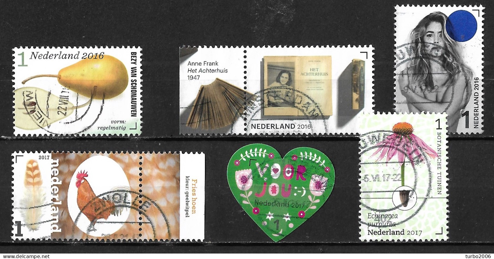 2016-2017 6 Verschillende Waarden Uit De Velletjes NVPH Tussen 3433-3525 - Used Stamps