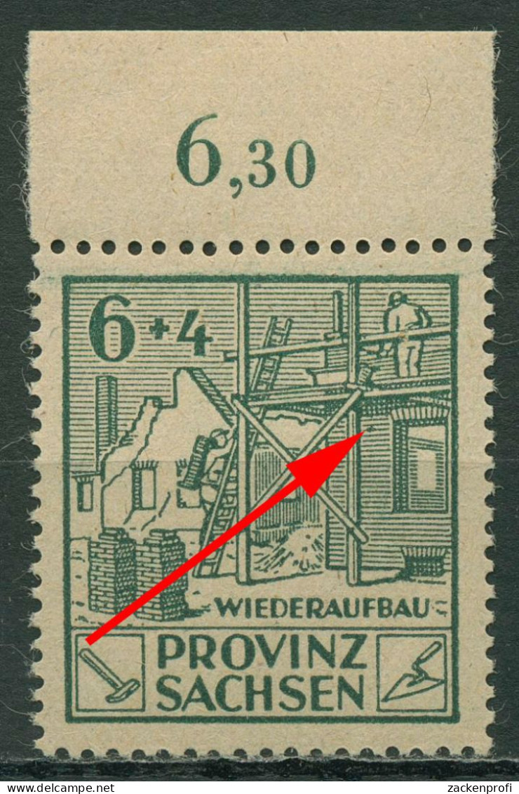 SBZ Provinz Sachsen 1946 Wiederaufbau Mit Plattenfehler 87 A III Postfrisch - Autres & Non Classés