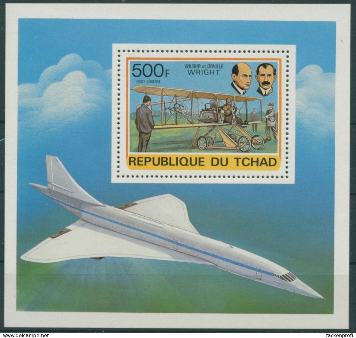 Tschad 1978 Luftfahrt Gebrüder Wright Concorde Block 72 Postfrisch (C28050) - Tchad (1960-...)