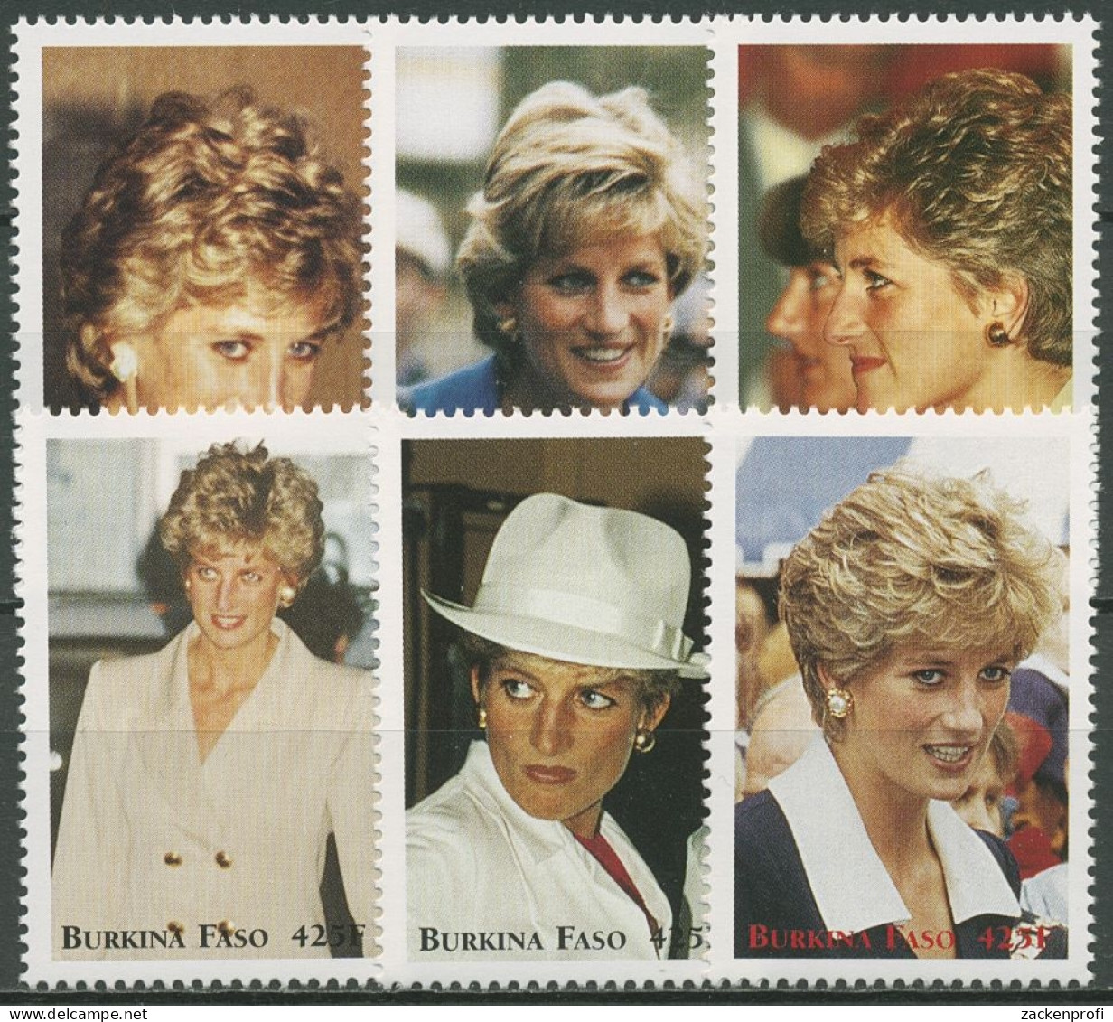 Burkina Faso 1998 Erster Todestag Von Prinzessin Diana 1479/84 Postfrisch - Burkina Faso (1984-...)