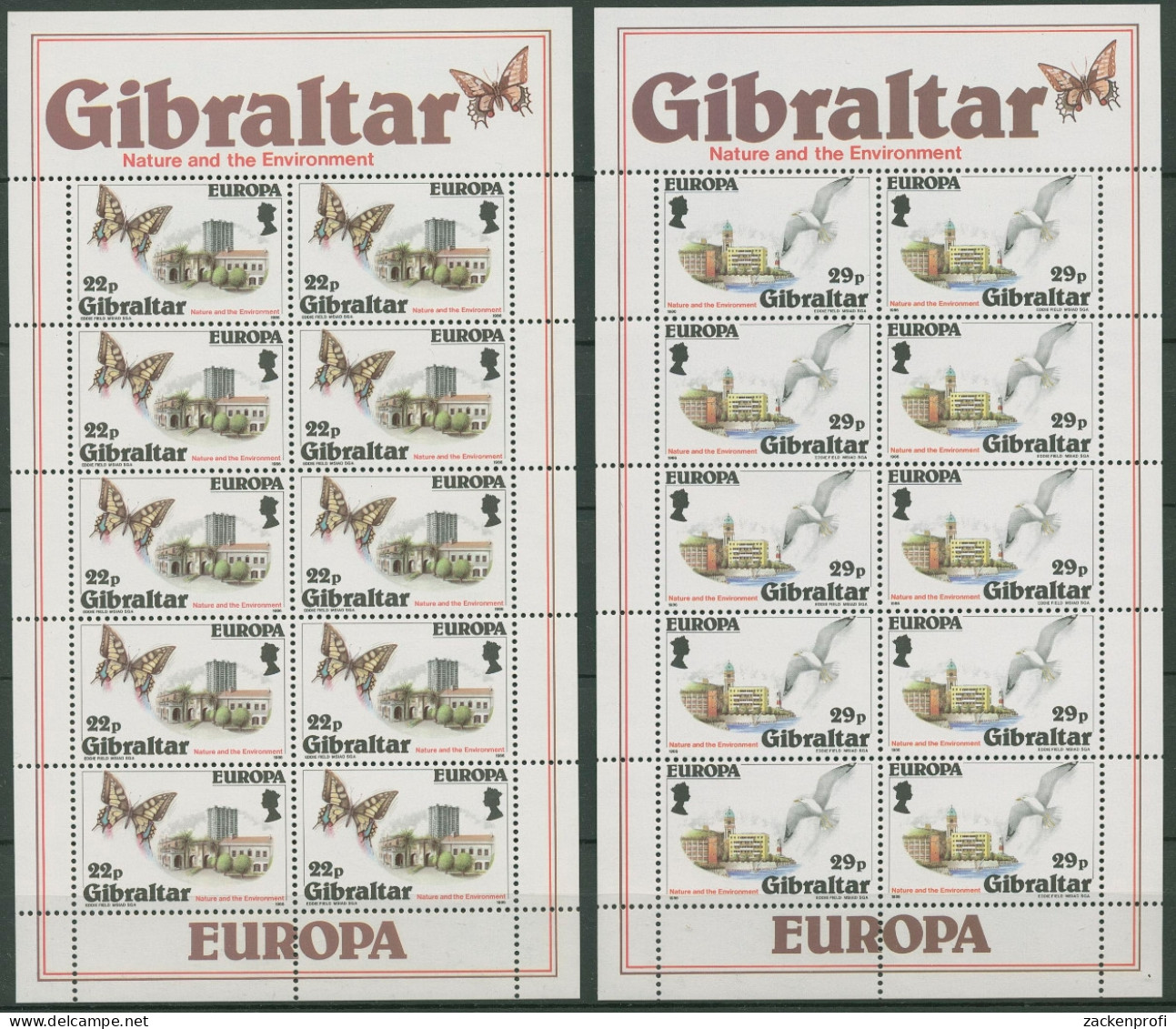 Gibraltar 1986 Europa CEPT Naturschutz Vögel Kleinbg. 503/04 K Postfr. (C93004) - Gibraltar