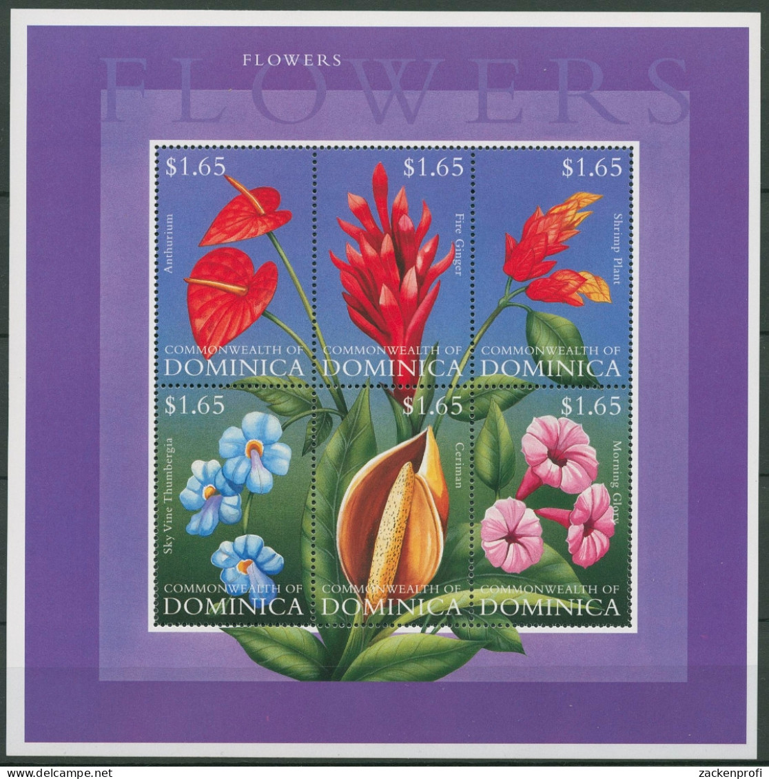 Dominica 2000 Pflanzen Blumen Kleinbogen 2862/67 K Postfrisch (C94285) - Dominique (1978-...)