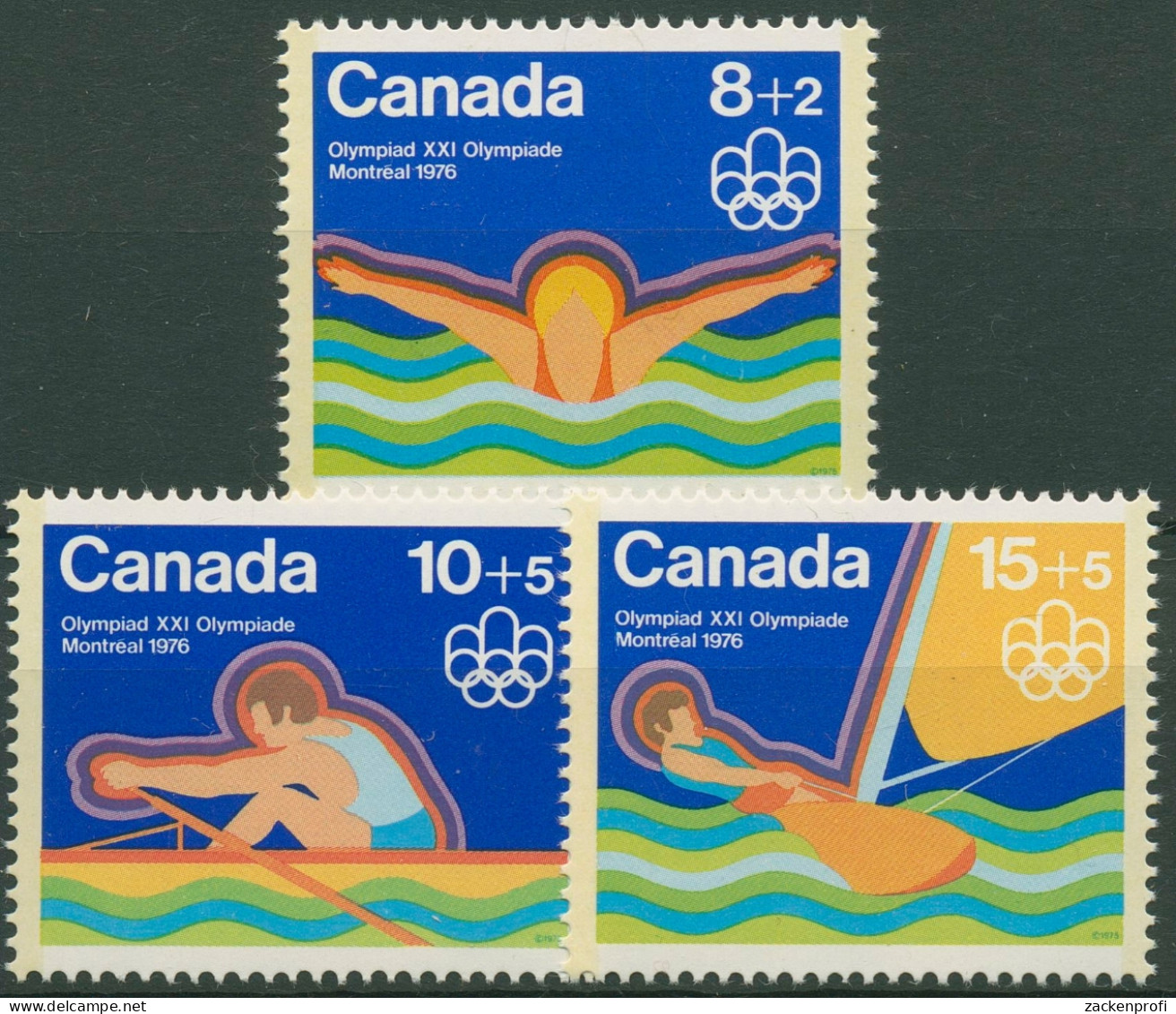 Kanada 1975 Olympia Sommerspiele'76 Montreal Wassersport 582/84 Postfrisch - Ongebruikt