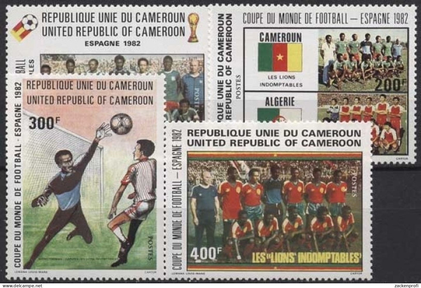 Kamerun 1982 Fußball-WM In Spanien Nationalmannschaft 979/82 Postfrisch - Cameroon (1960-...)