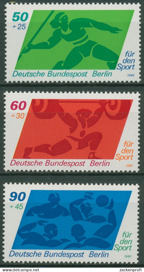 Berlin 1980 Sporthilfe Speerwerfen Gewichtheben Wasserball 621/23 Postfrisch - Unused Stamps