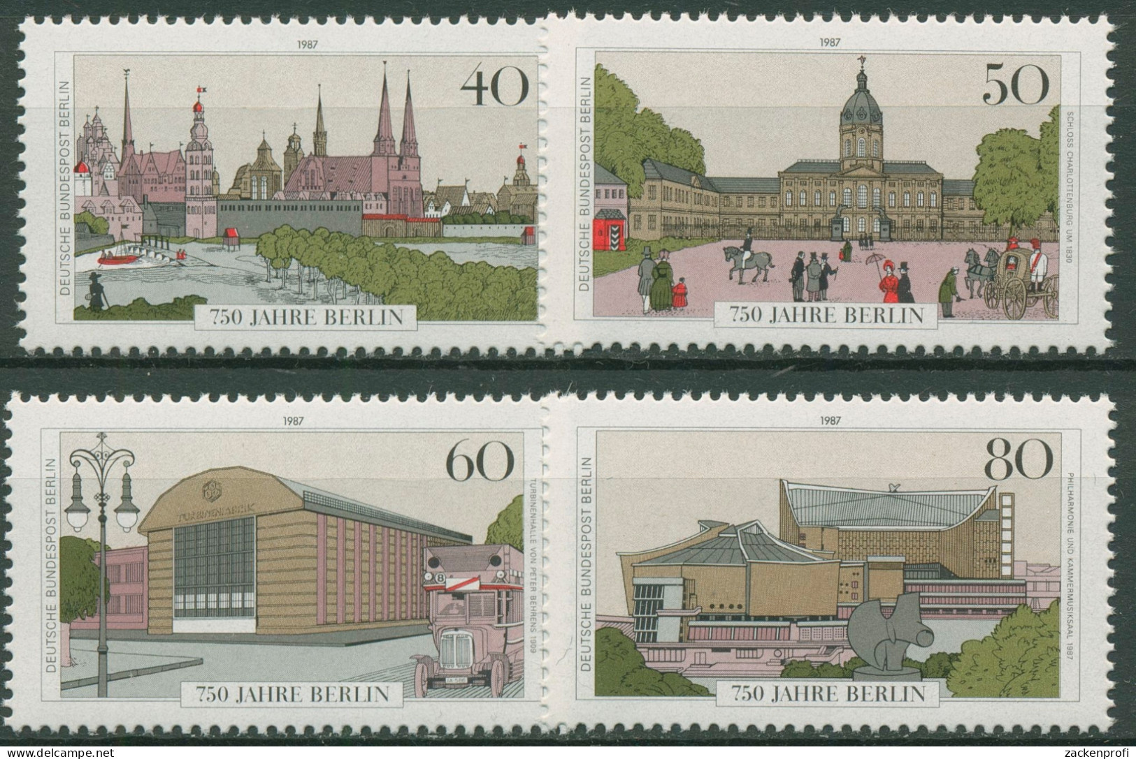 Berlin 1987 750 Jahre Berlin Stadtansichten Bauwerke 772/75 Postfrisch - Neufs
