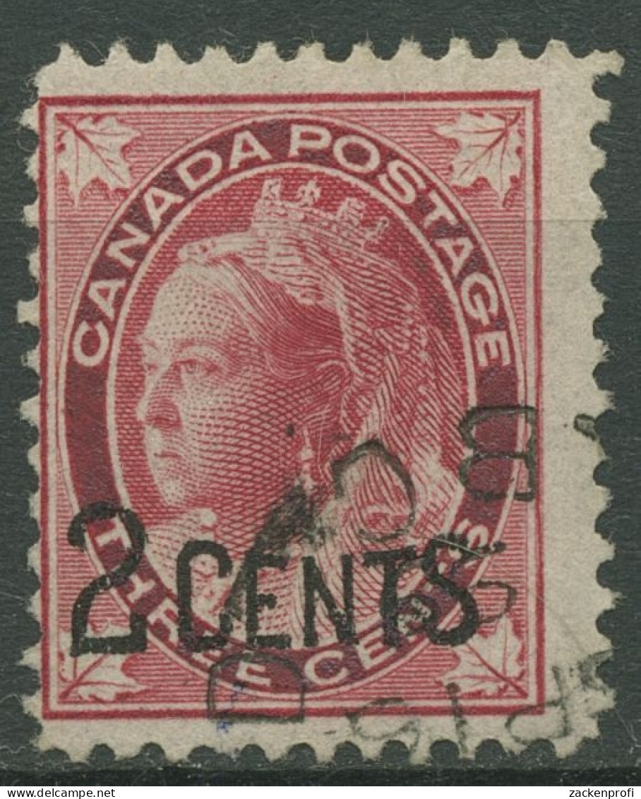 Kanada 1899 Königin Viktoria 57 Mit Neuem Wertaufdruck 2 Cents, 75 Gestempelt - Usati