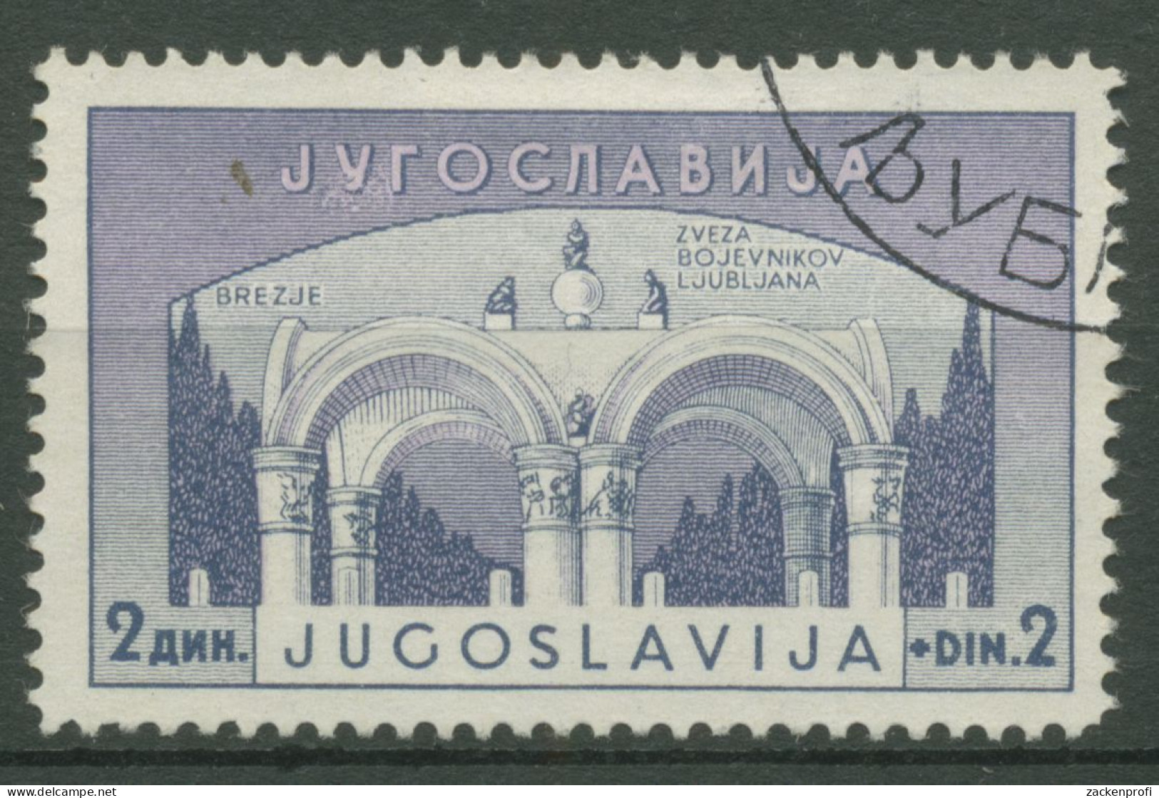 Jugoslawien 1941 Triumphbogen Brezje 436 Gestempelt - Gebruikt