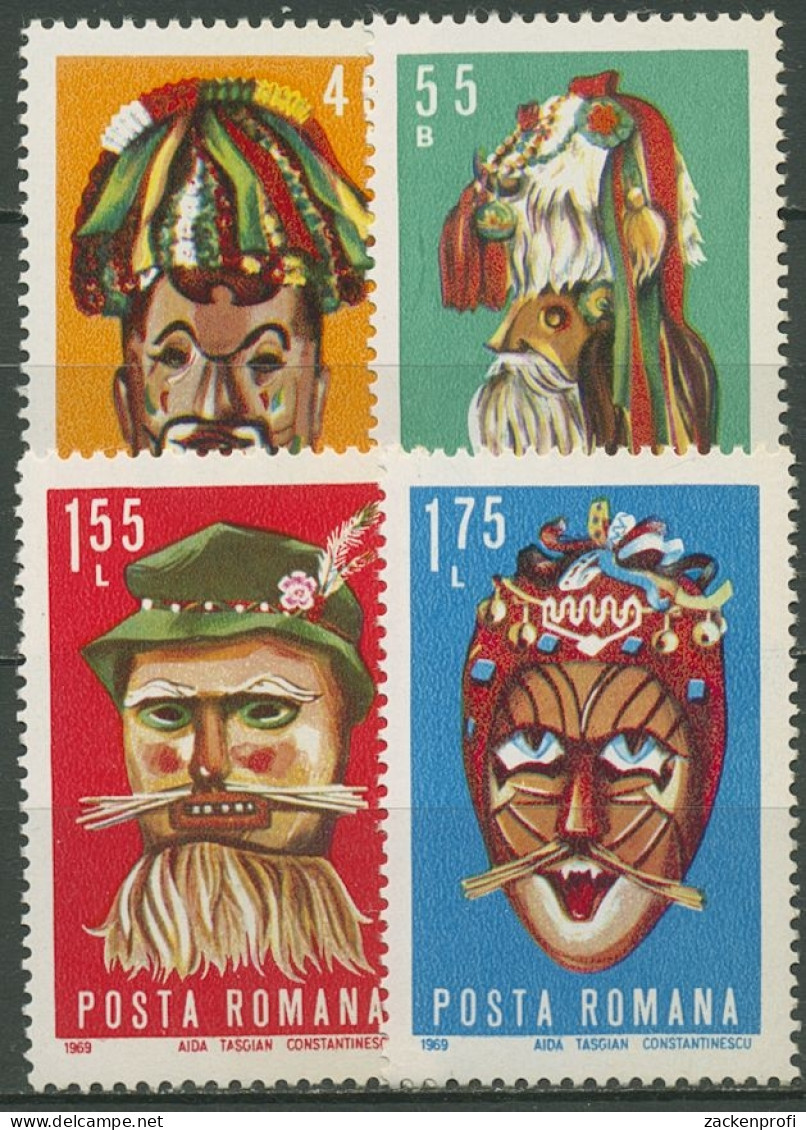 Rumänien 1969 Folklore-Masken 2804/07 Postfrisch - Unused Stamps