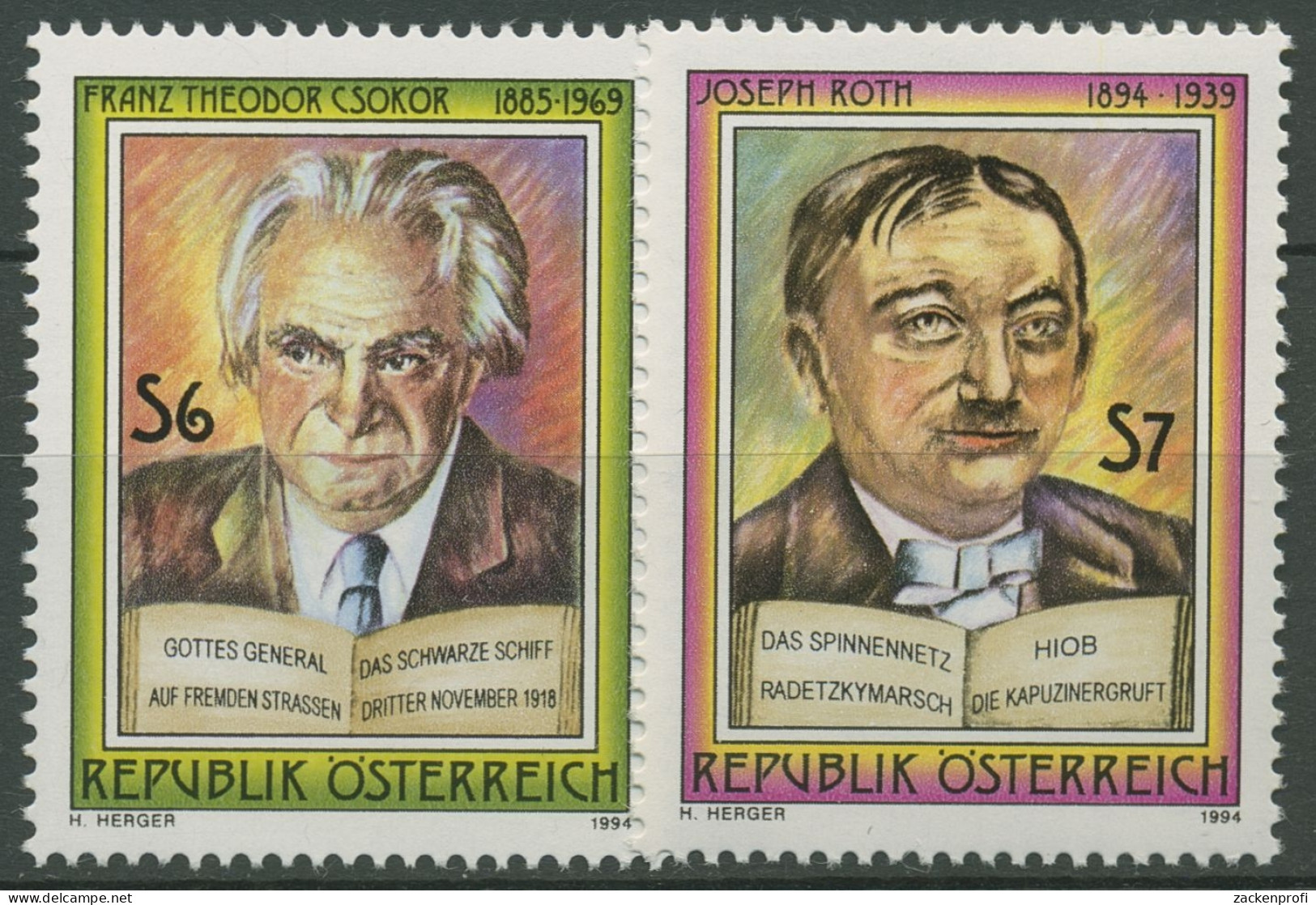 Österreich 1994 Literatur Franz T.Csokor Joseph Roth 2136/37 Postfrisch - Unused Stamps
