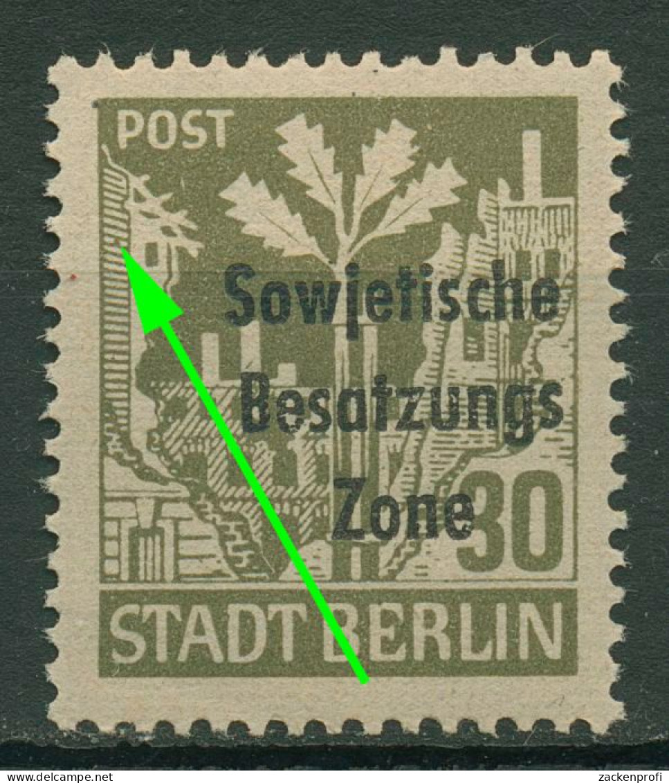 SBZ Allgemeine Ausgabe 1948 Freim. Plattenfehler 206 Aa Waz F 92 Postfrisch - Otros & Sin Clasificación