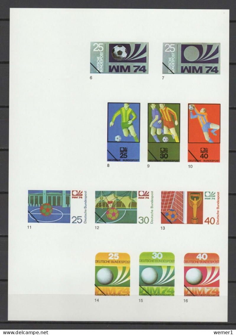 Germany 1974 Football Soccer World Cup Vignette With Designs Of Unrealized Soccer Stamps MNH - 1974 – Germania Ovest