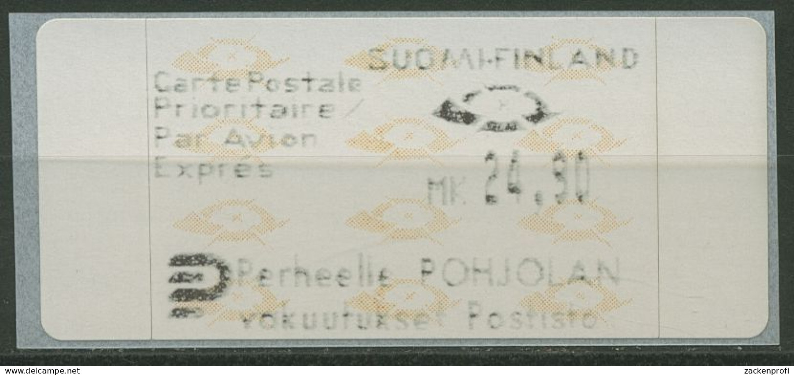 Finnland Automatenmarken 1992 Posthörner Einzelwert ATM 12.3 Z4 Postfrisch - Timbres De Distributeurs [ATM]