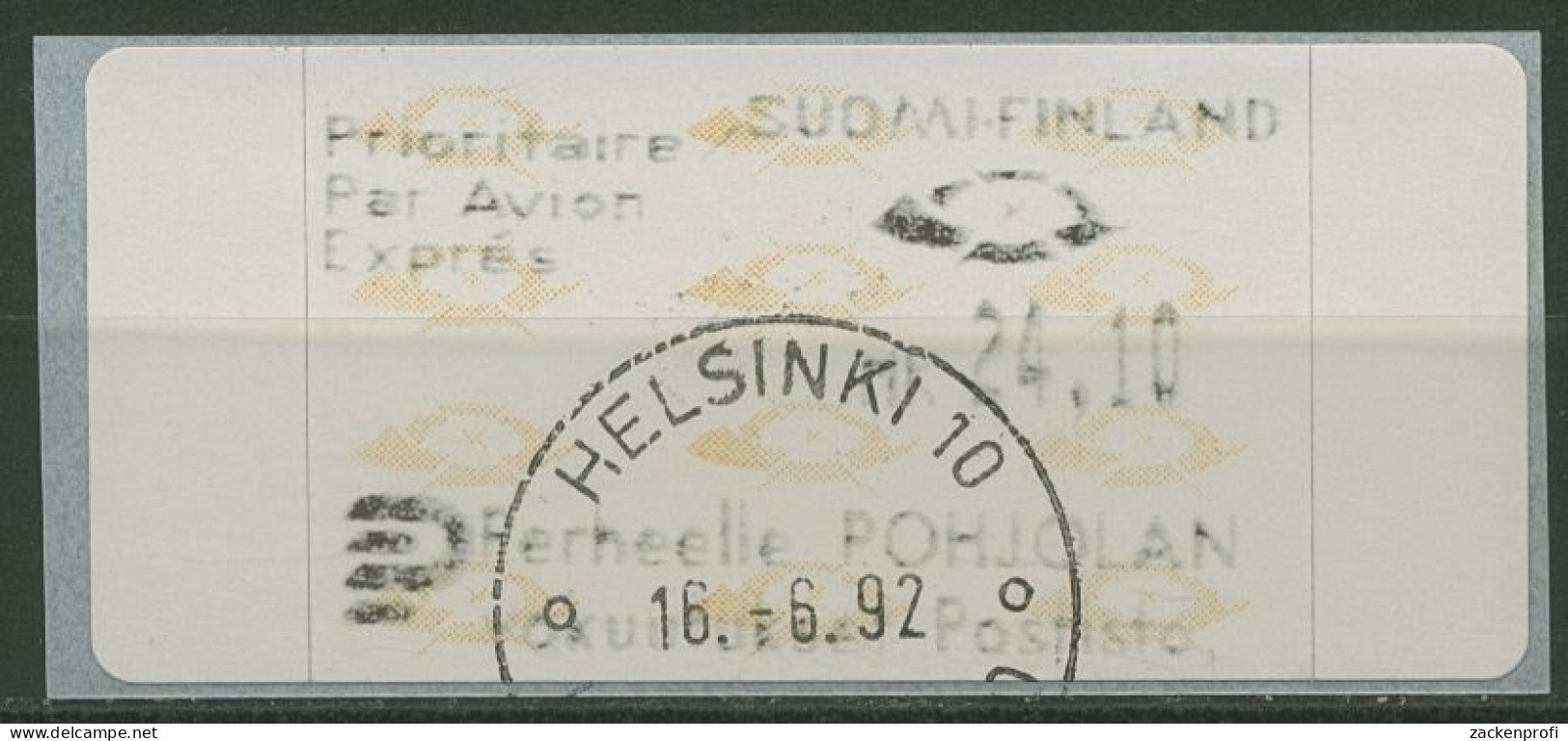 Finnland Automatenmarken 1992 Posthörner Einzelwert ATM 12.3 Z7 Gestempelt - Vignette [ATM]