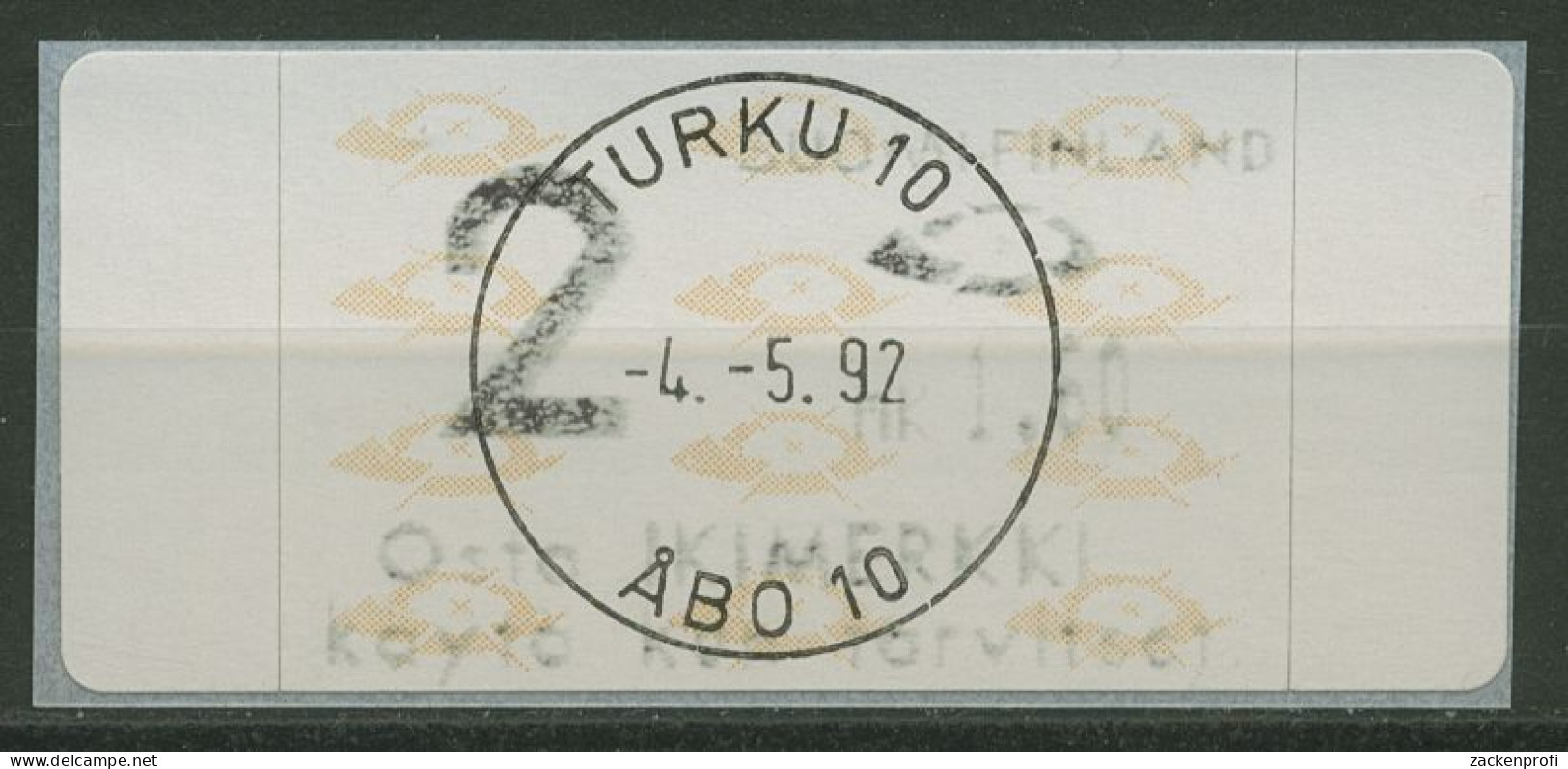 Finnland ATM 1992 Posthörner Einzelwert ATM 12.4 Z2 Gestempelt - Automatenmarken [ATM]