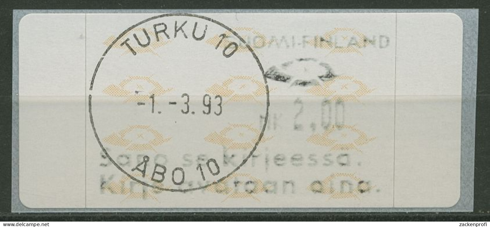Finnland ATM 1993 Posthörner Einzelwert ATM 12.6 Z1 Gestempelt - Machine Labels [ATM]
