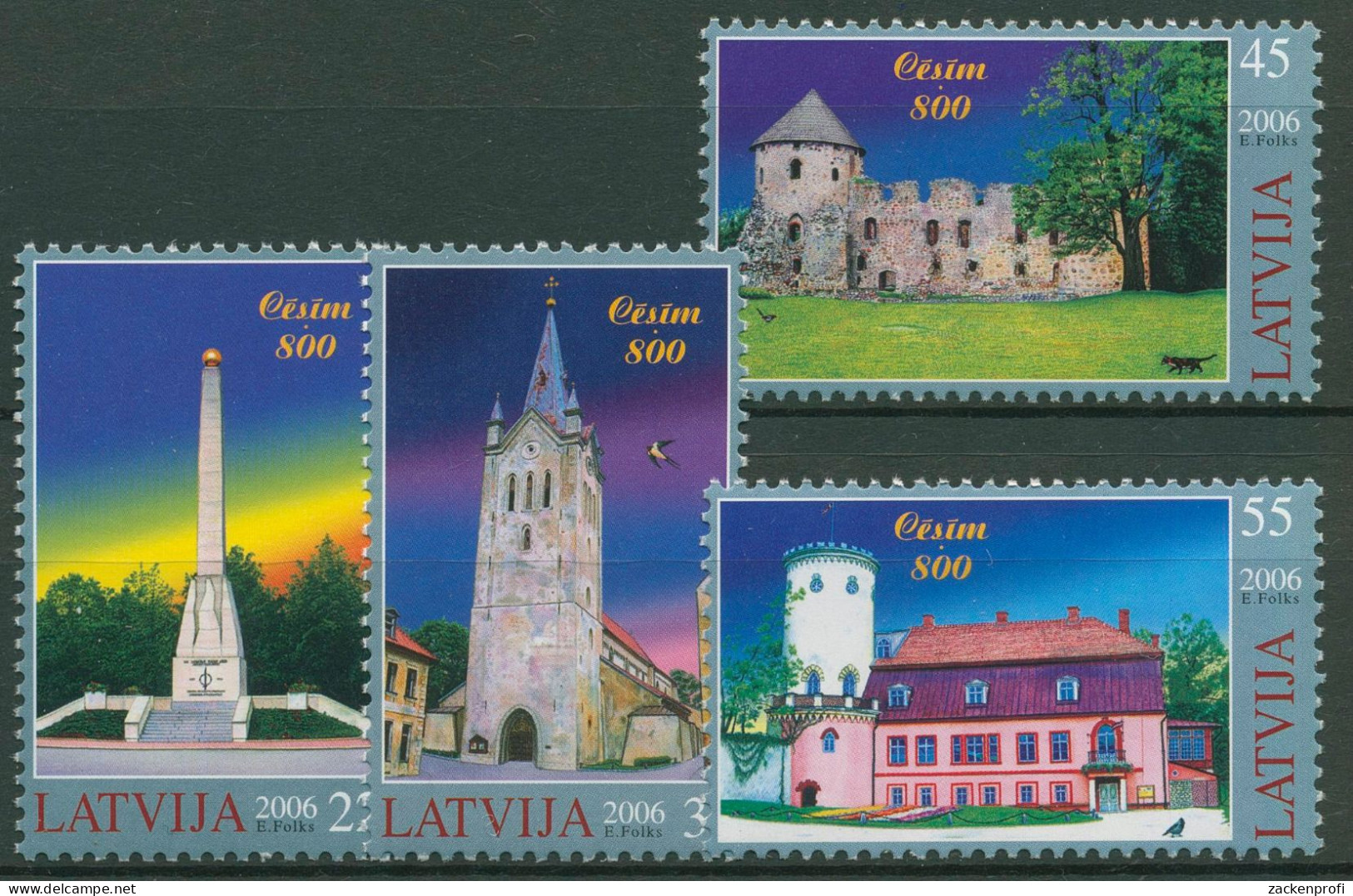 Lettland 2006 Stadt Cesis Bauwerke 668/71 Postfrisch - Lettonie