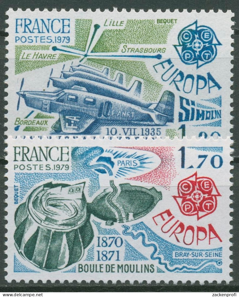 Frankreich 1979 Europa CEPT Post-/Fernmeldewesen Flugzeuge 2148/49 Postfrisch - Ungebraucht